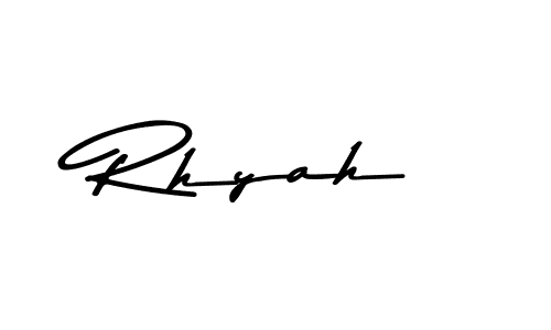 Create a beautiful signature design for name Rhyah. With this signature (Asem Kandis PERSONAL USE) fonts, you can make a handwritten signature for free. Rhyah signature style 9 images and pictures png