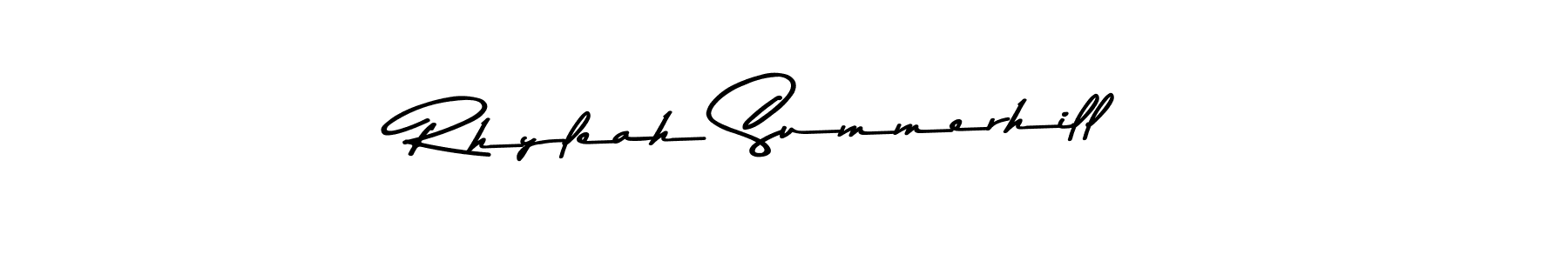 How to make Rhyleah Summerhill name signature. Use Asem Kandis PERSONAL USE style for creating short signs online. This is the latest handwritten sign. Rhyleah Summerhill signature style 9 images and pictures png