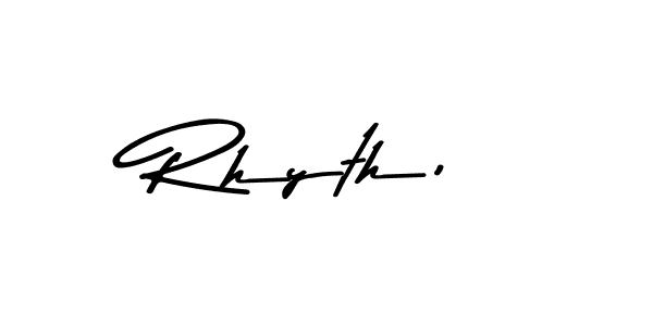 Use a signature maker to create a handwritten signature online. With this signature software, you can design (Asem Kandis PERSONAL USE) your own signature for name Rhyth,. Rhyth, signature style 9 images and pictures png