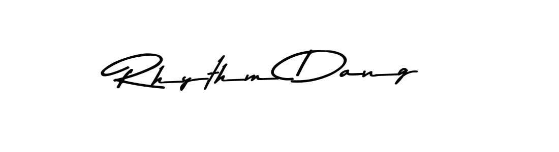 Create a beautiful signature design for name Rhythm Dang. With this signature (Asem Kandis PERSONAL USE) fonts, you can make a handwritten signature for free. Rhythm Dang signature style 9 images and pictures png