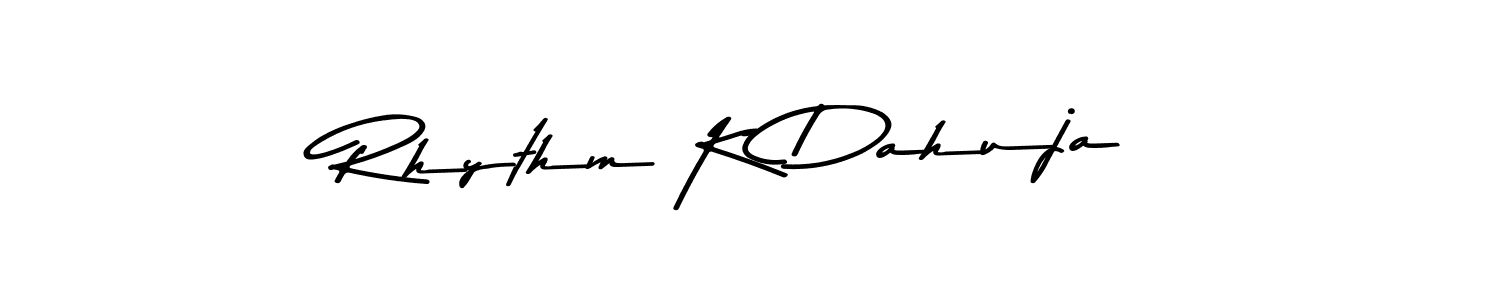 You should practise on your own different ways (Asem Kandis PERSONAL USE) to write your name (Rhythm K Dahuja) in signature. don't let someone else do it for you. Rhythm K Dahuja signature style 9 images and pictures png