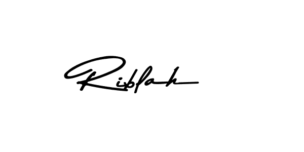 Design your own signature with our free online signature maker. With this signature software, you can create a handwritten (Asem Kandis PERSONAL USE) signature for name Riblah. Riblah signature style 9 images and pictures png