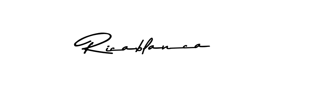 Use a signature maker to create a handwritten signature online. With this signature software, you can design (Asem Kandis PERSONAL USE) your own signature for name Ricablanca. Ricablanca signature style 9 images and pictures png