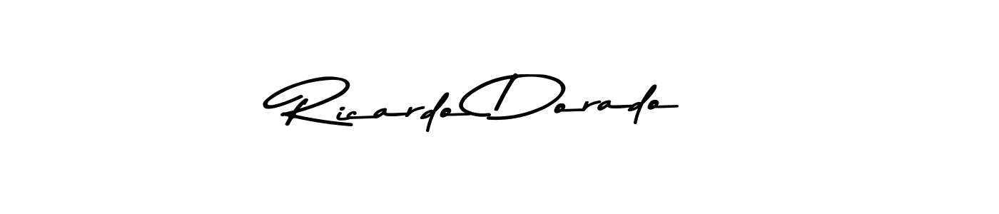 How to make Ricardo Dorado name signature. Use Asem Kandis PERSONAL USE style for creating short signs online. This is the latest handwritten sign. Ricardo Dorado signature style 9 images and pictures png