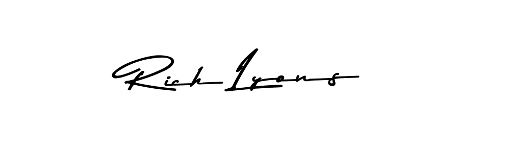 How to make Rich Lyons name signature. Use Asem Kandis PERSONAL USE style for creating short signs online. This is the latest handwritten sign. Rich Lyons signature style 9 images and pictures png
