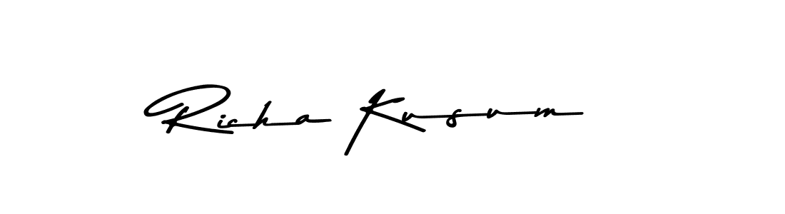 How to make Richa Kusum signature? Asem Kandis PERSONAL USE is a professional autograph style. Create handwritten signature for Richa Kusum name. Richa Kusum signature style 9 images and pictures png