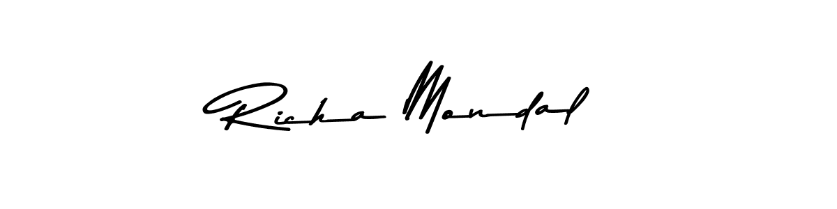 Create a beautiful signature design for name Richa Mondal. With this signature (Asem Kandis PERSONAL USE) fonts, you can make a handwritten signature for free. Richa Mondal signature style 9 images and pictures png
