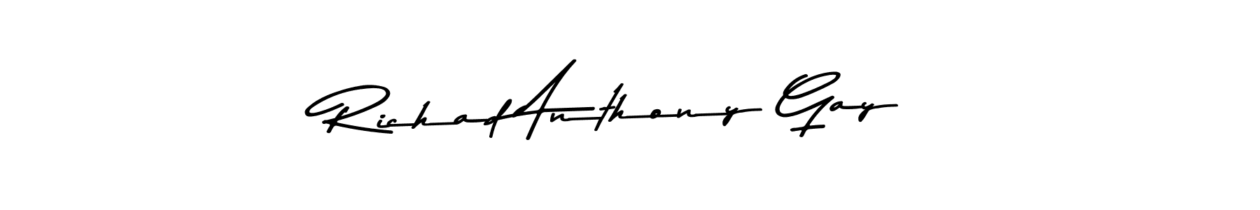 if you are searching for the best signature style for your name Richad Anthony Gay. so please give up your signature search. here we have designed multiple signature styles  using Asem Kandis PERSONAL USE. Richad Anthony Gay signature style 9 images and pictures png