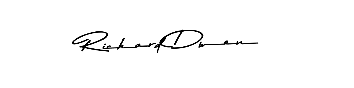 How to make Richard Dwen name signature. Use Asem Kandis PERSONAL USE style for creating short signs online. This is the latest handwritten sign. Richard Dwen signature style 9 images and pictures png