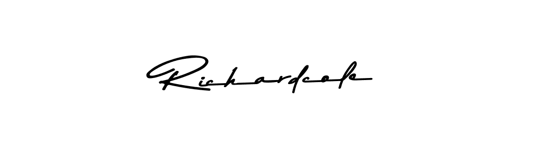 How to make Richardcole name signature. Use Asem Kandis PERSONAL USE style for creating short signs online. This is the latest handwritten sign. Richardcole signature style 9 images and pictures png