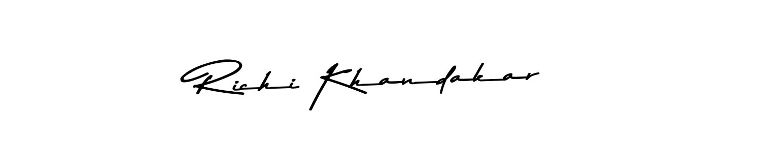 How to make Richi Khandakar name signature. Use Asem Kandis PERSONAL USE style for creating short signs online. This is the latest handwritten sign. Richi Khandakar signature style 9 images and pictures png