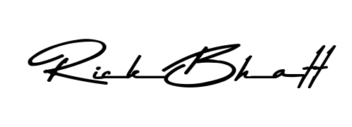 Similarly Asem Kandis PERSONAL USE is the best handwritten signature design. Signature creator online. You can use it as an online autograph creator for name Rick Bhatt. Rick Bhatt signature style 9 images and pictures png