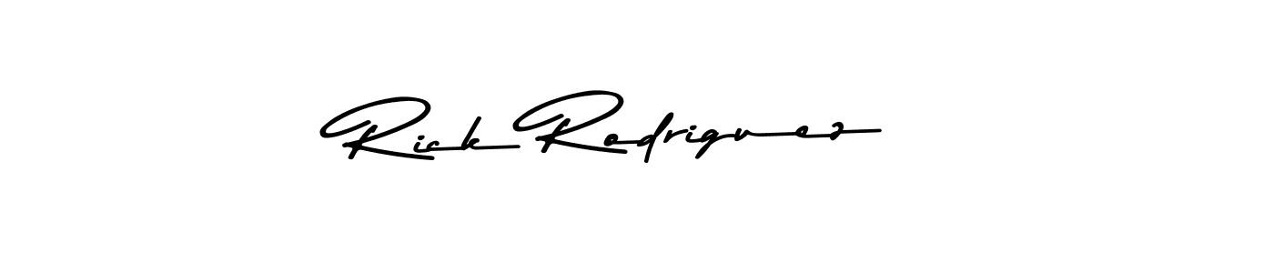 How to make Rick Rodriguez name signature. Use Asem Kandis PERSONAL USE style for creating short signs online. This is the latest handwritten sign. Rick Rodriguez signature style 9 images and pictures png