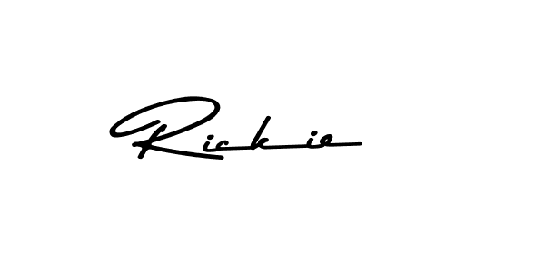 Make a beautiful signature design for name Rickie. With this signature (Asem Kandis PERSONAL USE) style, you can create a handwritten signature for free. Rickie signature style 9 images and pictures png