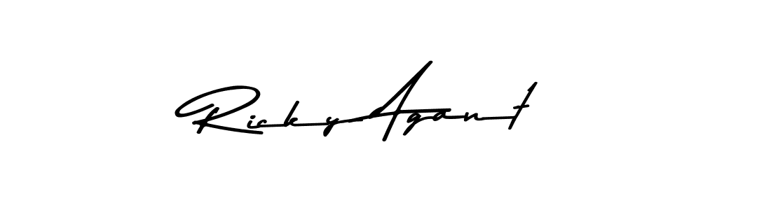 Use a signature maker to create a handwritten signature online. With this signature software, you can design (Asem Kandis PERSONAL USE) your own signature for name Ricky Agant. Ricky Agant signature style 9 images and pictures png