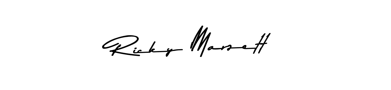 How to make Ricky Marzett name signature. Use Asem Kandis PERSONAL USE style for creating short signs online. This is the latest handwritten sign. Ricky Marzett signature style 9 images and pictures png