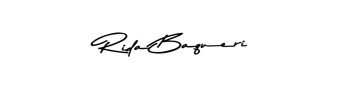 Design your own signature with our free online signature maker. With this signature software, you can create a handwritten (Asem Kandis PERSONAL USE) signature for name Rida Baqueri. Rida Baqueri signature style 9 images and pictures png