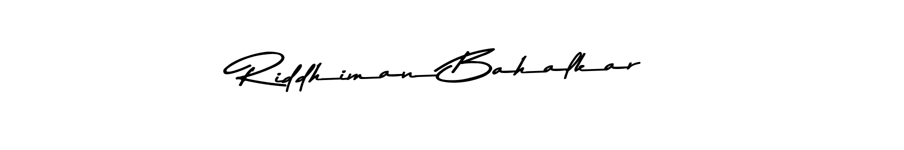 The best way (Asem Kandis PERSONAL USE) to make a short signature is to pick only two or three words in your name. The name Riddhiman Bahalkar include a total of six letters. For converting this name. Riddhiman Bahalkar signature style 9 images and pictures png