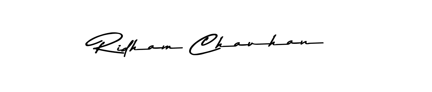 Use a signature maker to create a handwritten signature online. With this signature software, you can design (Asem Kandis PERSONAL USE) your own signature for name Ridham Chauhan. Ridham Chauhan signature style 9 images and pictures png