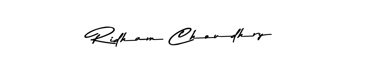 The best way (Asem Kandis PERSONAL USE) to make a short signature is to pick only two or three words in your name. The name Ridham Choudhry include a total of six letters. For converting this name. Ridham Choudhry signature style 9 images and pictures png