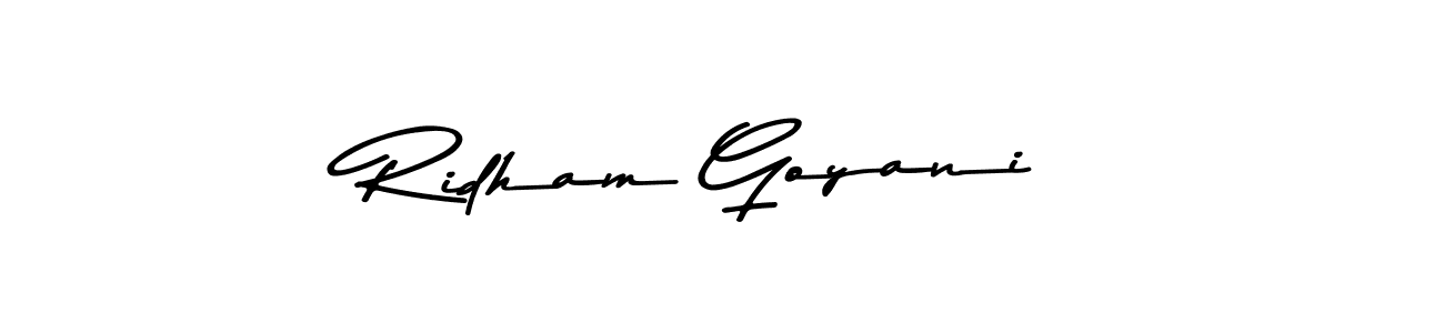 if you are searching for the best signature style for your name Ridham Goyani. so please give up your signature search. here we have designed multiple signature styles  using Asem Kandis PERSONAL USE. Ridham Goyani signature style 9 images and pictures png