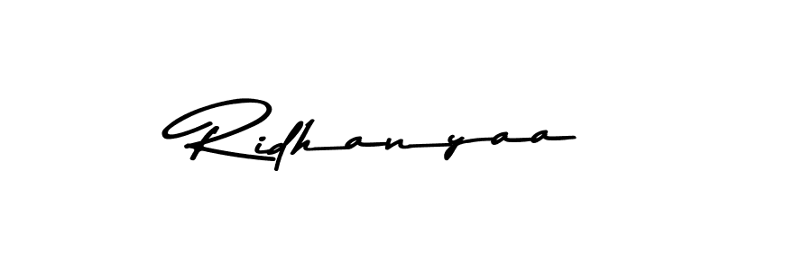 Ridhanyaa stylish signature style. Best Handwritten Sign (Asem Kandis PERSONAL USE) for my name. Handwritten Signature Collection Ideas for my name Ridhanyaa. Ridhanyaa signature style 9 images and pictures png