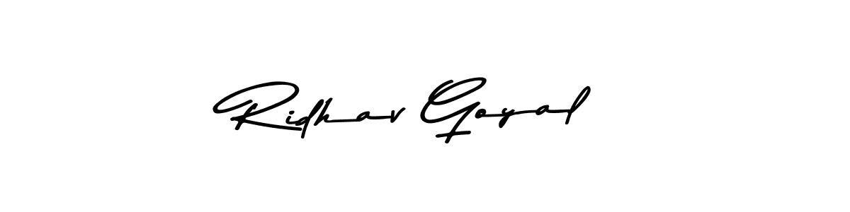 Design your own signature with our free online signature maker. With this signature software, you can create a handwritten (Asem Kandis PERSONAL USE) signature for name Ridhav Goyal. Ridhav Goyal signature style 9 images and pictures png