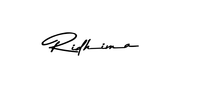 Create a beautiful signature design for name Ridhima. With this signature (Asem Kandis PERSONAL USE) fonts, you can make a handwritten signature for free. Ridhima signature style 9 images and pictures png