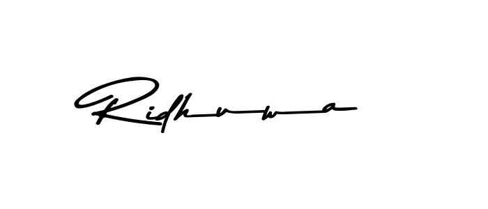How to make Ridhuwa name signature. Use Asem Kandis PERSONAL USE style for creating short signs online. This is the latest handwritten sign. Ridhuwa signature style 9 images and pictures png