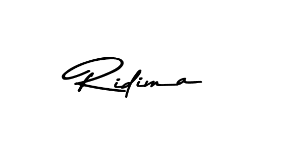 Design your own signature with our free online signature maker. With this signature software, you can create a handwritten (Asem Kandis PERSONAL USE) signature for name Ridima. Ridima signature style 9 images and pictures png