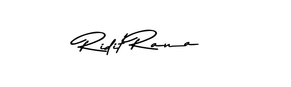 Ridit Rana stylish signature style. Best Handwritten Sign (Asem Kandis PERSONAL USE) for my name. Handwritten Signature Collection Ideas for my name Ridit Rana. Ridit Rana signature style 9 images and pictures png