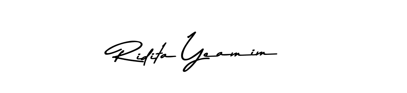 Also You can easily find your signature by using the search form. We will create Ridita Yeamim name handwritten signature images for you free of cost using Asem Kandis PERSONAL USE sign style. Ridita Yeamim signature style 9 images and pictures png