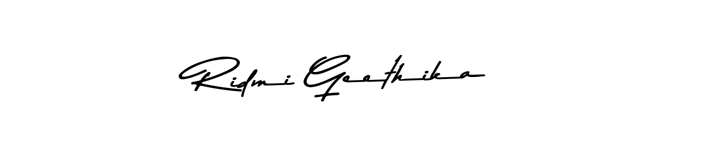 How to make Ridmi Geethika signature? Asem Kandis PERSONAL USE is a professional autograph style. Create handwritten signature for Ridmi Geethika name. Ridmi Geethika signature style 9 images and pictures png
