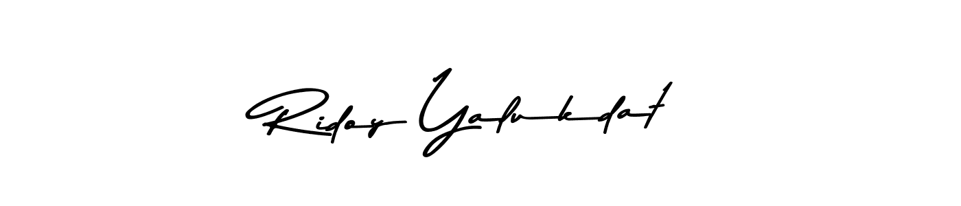The best way (Asem Kandis PERSONAL USE) to make a short signature is to pick only two or three words in your name. The name Ridoy Yalukdat include a total of six letters. For converting this name. Ridoy Yalukdat signature style 9 images and pictures png