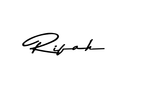 How to make Rifah name signature. Use Asem Kandis PERSONAL USE style for creating short signs online. This is the latest handwritten sign. Rifah signature style 9 images and pictures png