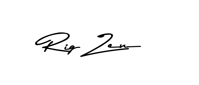 Create a beautiful signature design for name Rig Zen. With this signature (Asem Kandis PERSONAL USE) fonts, you can make a handwritten signature for free. Rig Zen signature style 9 images and pictures png