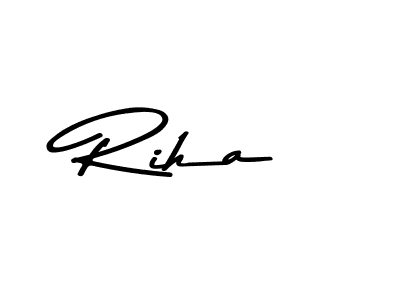 Design your own signature with our free online signature maker. With this signature software, you can create a handwritten (Asem Kandis PERSONAL USE) signature for name Riha. Riha signature style 9 images and pictures png