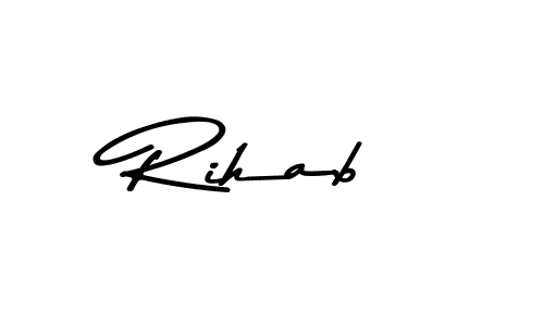 Also You can easily find your signature by using the search form. We will create Rihab name handwritten signature images for you free of cost using Asem Kandis PERSONAL USE sign style. Rihab signature style 9 images and pictures png
