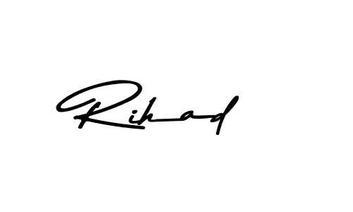 Design your own signature with our free online signature maker. With this signature software, you can create a handwritten (Asem Kandis PERSONAL USE) signature for name Rihad. Rihad signature style 9 images and pictures png