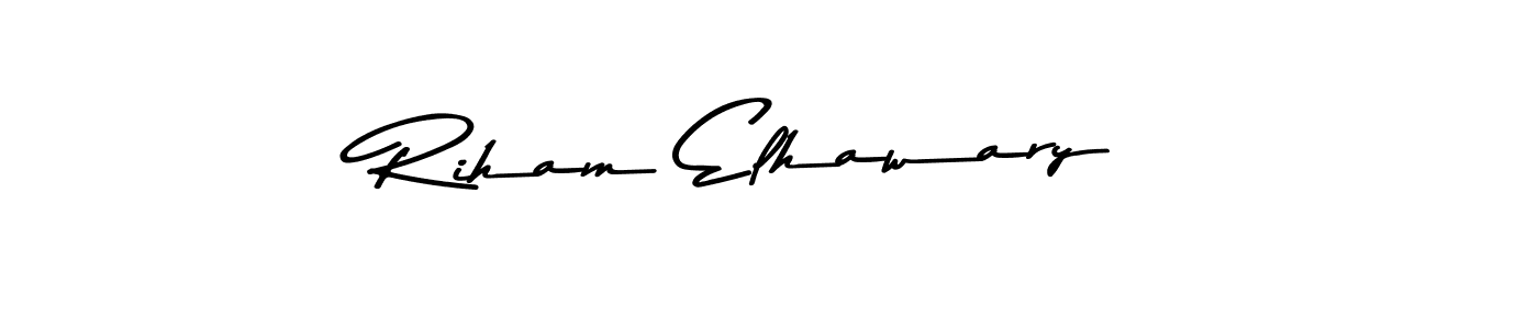 The best way (Asem Kandis PERSONAL USE) to make a short signature is to pick only two or three words in your name. The name Riham Elhawary include a total of six letters. For converting this name. Riham Elhawary signature style 9 images and pictures png