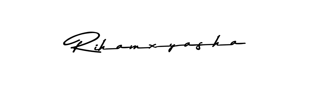 How to make Rihamxyasha name signature. Use Asem Kandis PERSONAL USE style for creating short signs online. This is the latest handwritten sign. Rihamxyasha signature style 9 images and pictures png