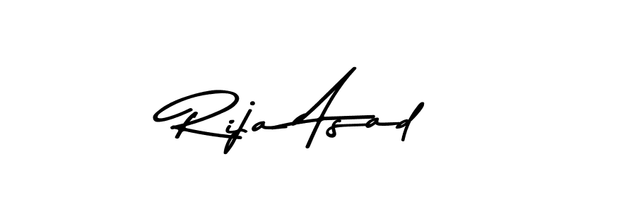 How to make Rija Asad name signature. Use Asem Kandis PERSONAL USE style for creating short signs online. This is the latest handwritten sign. Rija Asad signature style 9 images and pictures png