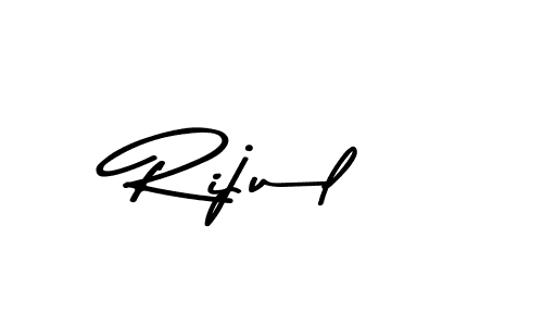 How to make Rijul name signature. Use Asem Kandis PERSONAL USE style for creating short signs online. This is the latest handwritten sign. Rijul signature style 9 images and pictures png