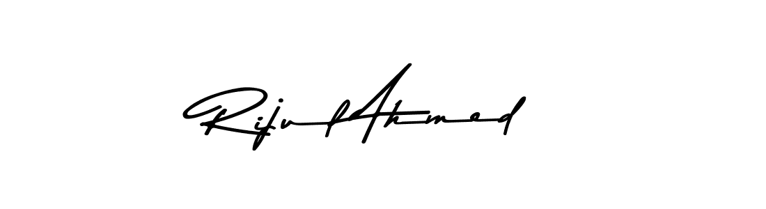 How to make Rijul Ahmed name signature. Use Asem Kandis PERSONAL USE style for creating short signs online. This is the latest handwritten sign. Rijul Ahmed signature style 9 images and pictures png