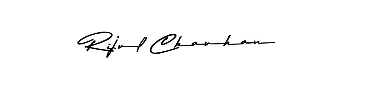 Make a beautiful signature design for name Rijul Chauhan. With this signature (Asem Kandis PERSONAL USE) style, you can create a handwritten signature for free. Rijul Chauhan signature style 9 images and pictures png