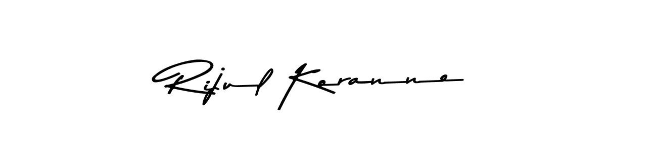 Design your own signature with our free online signature maker. With this signature software, you can create a handwritten (Asem Kandis PERSONAL USE) signature for name Rijul Koranne. Rijul Koranne signature style 9 images and pictures png