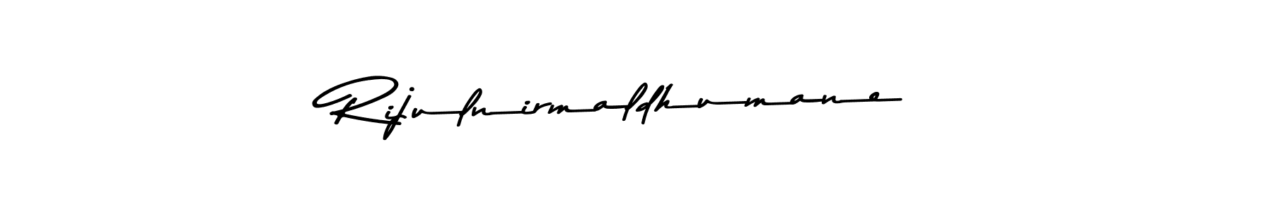 It looks lik you need a new signature style for name Rijulnirmaldhumane. Design unique handwritten (Asem Kandis PERSONAL USE) signature with our free signature maker in just a few clicks. Rijulnirmaldhumane signature style 9 images and pictures png