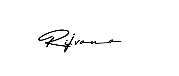 How to make Rijvana name signature. Use Asem Kandis PERSONAL USE style for creating short signs online. This is the latest handwritten sign. Rijvana signature style 9 images and pictures png
