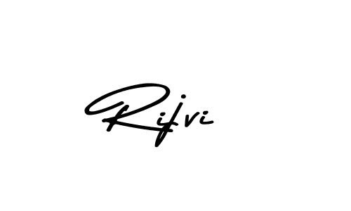 How to make Rijvi name signature. Use Asem Kandis PERSONAL USE style for creating short signs online. This is the latest handwritten sign. Rijvi signature style 9 images and pictures png