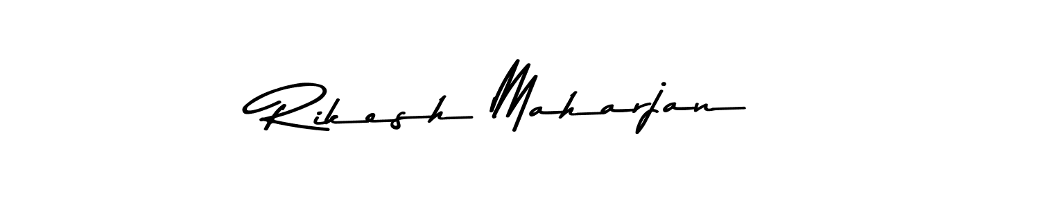Create a beautiful signature design for name Rikesh Maharjan. With this signature (Asem Kandis PERSONAL USE) fonts, you can make a handwritten signature for free. Rikesh Maharjan signature style 9 images and pictures png